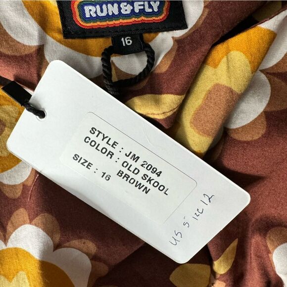 Run & Fly Retro Vintage 50's Style Dress IN Brown Floral Print - Picture 6 of 9